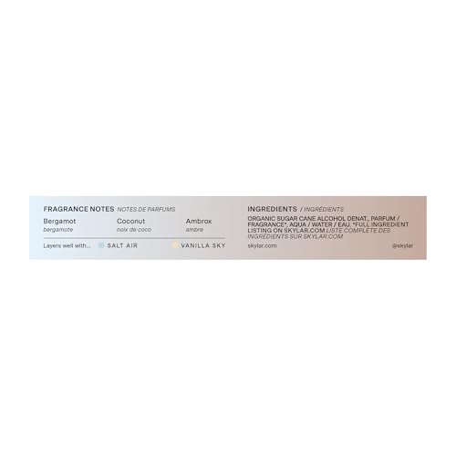 Skylar Coconut Cove Eau de Parfum - Fruity Fresh, Bergamot, Coconut & Ambrox - Hypoallergenic, Vegan, 10mL