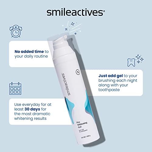 Smileactives Teeth Whitening Gel - Dentist-Quality Hydrogen Peroxide Stain Remover, 2 oz