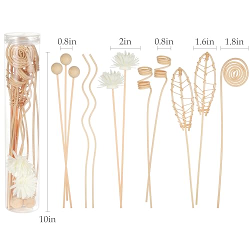 WUTAOBON 12PC 10Inch Natural Rattan Reed Diffuser Set
