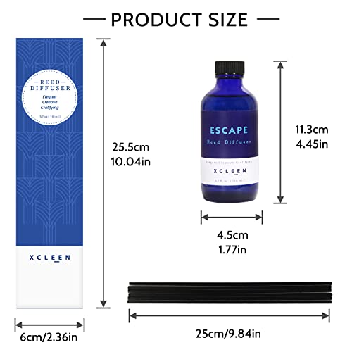 3.7 oz Hyacinth, Peony & Citrus Reed Diffuser Set for Home, Bathroom & Office