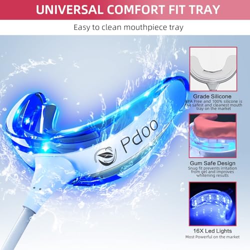 Sensitive Teeth Teeth Whitening Kit with LED Light, Fast Home Whitening Gel