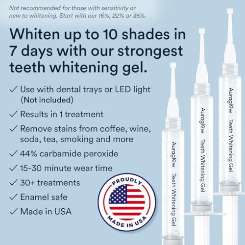 Professional Teeth Whitening Gel Refill 44% Carbamide Peroxide, 3 x 5ml Syringes, 30 Treatments